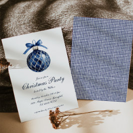 ブルー伝統的オーナメントクリスマスホリデーカード シーズンカード