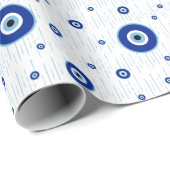 ブルー伝統的ナザリーブナルアイズチャーム ラッピングペーパー (ロールコーナー)