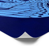 ブルー伝統的フェニックスサークル ポスター (角)