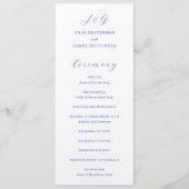 ブルー伝統的王室のエレガントな結婚式 プログラム (正面)