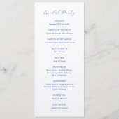 ブルー伝統的王室のエレガントな結婚式 プログラム (裏面)