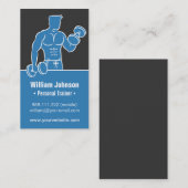 ブルー体建物フィットネストレーナー名刺 名刺 (正面/裏面)