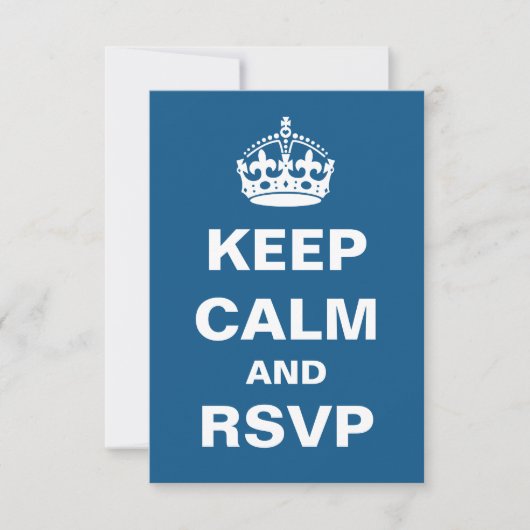 ブルー保アム結婚式RSVP 出欠カード (正面)