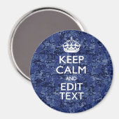 ブルー保デジタル迷彩でテキストを落ち着ける マグネット (正面/裏面)