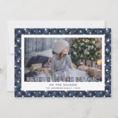 ブルー信じインザ魔法写真クリスマスカード シーズンカード (正面)