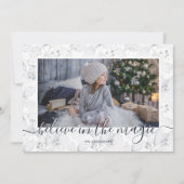 ブルー信じインザ魔法写真クリスマスカード シーズンカード (正面)