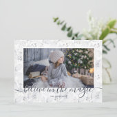 ブルー信じインザ魔法写真クリスマスカード シーズンカード (スタンド正面)