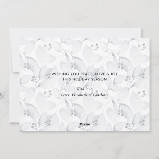 ブルー信じインザ魔法写真クリスマスカード シーズンカード (裏面)