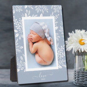 ブルー写真イーゼルバックフレームレスフォトホルダー フォトプラーク