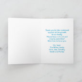 ブルー写真テンプレートキーリング新しいホームカード サンキューカード (内部)