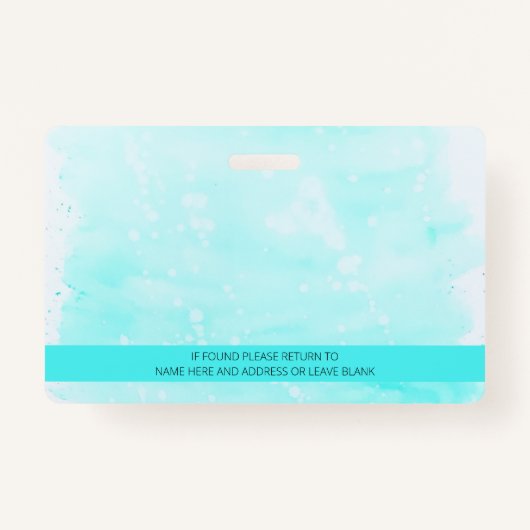 ブルー写真ロゴドクターナース病院スタッフID バッジ (裏面)