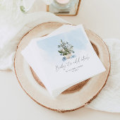 ブルー冬のベビーその冷たい外の赤ちゃんシャワー スタンダードカクテルナプキン