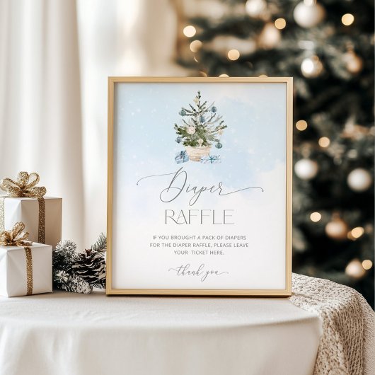 ブルー冬のベビー冷たい外おむつラッフル ポスター