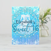 ブルー凍っていウィンターアイスドレススウィート16パーティー 招待状 (スタンド正面)