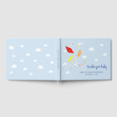 ブルー凧ベビーシャワーの願いベビー ゲストブック (全面)