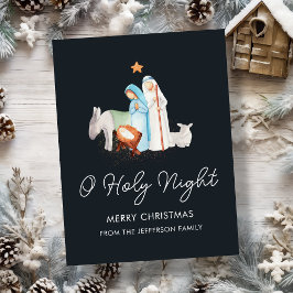ブルー出生宗教的なクリスマス シーズンポストカード