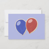 ブルー切り出しクッキーバルーン誕生日感謝していあなた サンキューカード (裏面)