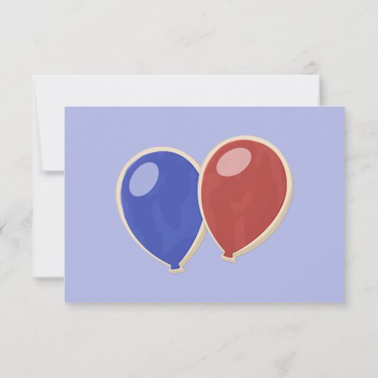 ブルー切り出しクッキーバルーン誕生日感謝していあなた サンキューカード (裏面)