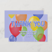 ブルー切り出しクッキーバルーン誕生日感謝していあなた サンキューカード (正面/裏面)