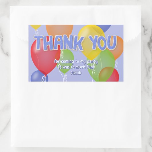 ブルー切り出しクッキーバルーン誕生日感謝していあなた 長方形シール (バッグ)