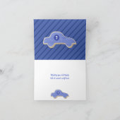 ブルー切り出しクッキーボーイズハッピーバースデー カード (内部)