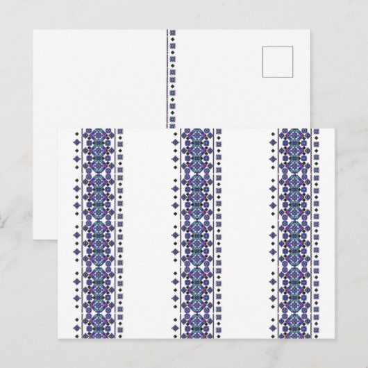 ブルー刺繍 ポストカード (正面/裏面)