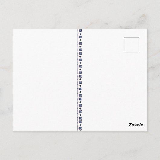 ブルー刺繍 ポストカード (裏面)