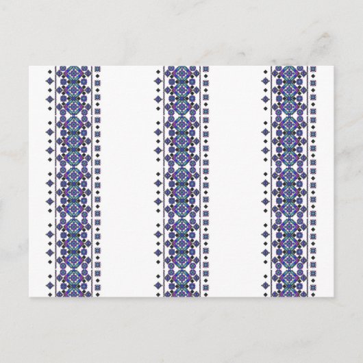 ブルー刺繍 ポストカード (正面)