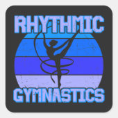 ブルー動揺してのリズム体操 スクエアシール (正面)