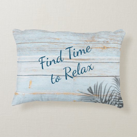 ブルー動揺してウッドリラックス引用文装飾用クッション アクセントクッション (裏面)