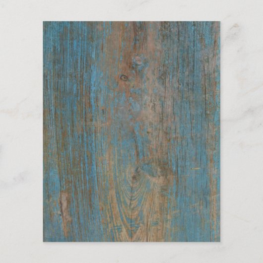 ブルー動揺してウッド結婚予算招待状 チラシ (裏面)