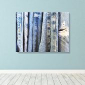 ブルー動揺してジーンズ キャンバスプリント (インサイチュ (ウッドフロア))