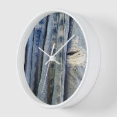 ブルー動揺してジーンズ 壁時計 (傾斜)