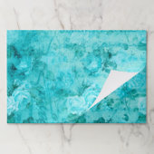 ブルー動揺してバラコラージュ紙ランチョンマット ペーパーパッド (折り畳み)