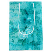 ブルー動揺してバラコラージュ ミディアムペーパーバッグ (裏面)