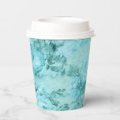 ブルー動揺してバラコラージュ 紙コップ (裏面)