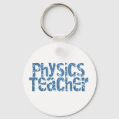 ブルー動揺して文字物理先生 キーホルダー (正面)