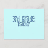 ブルー動揺して文字第3級先生 ポストカード (正面)