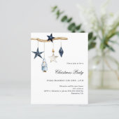 ブルー北欧シンプルパーティの招待状 (スタンド正面)