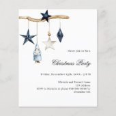 ブルー北欧シンプルパーティの招待状 (正面)