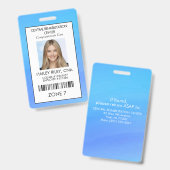 ブルー医療従事者写真付きセキュリティID バッジ (正面＆裏面)