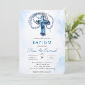 ブルー十字洗礼招待状 招待状 (スタンド正面)