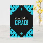 ブルー卒業カードだ カード (黄色い花)