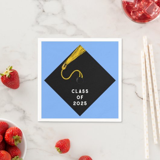 ブルー卒業パーティナプキンス スタンダードカクテルナプキン (インサイチュ)