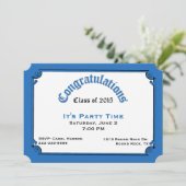 ブルー卒業パーティー招待状 招待状 (スタンド正面)
