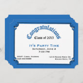 ブルー卒業パーティー招待状 招待状 (正面/裏面)