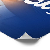 ブルー卒業写真はっきりしたタイポグラフィミニマル ポスター (角)