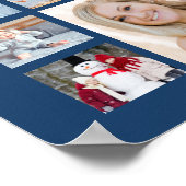 ブルー卒業式35フォトコラージュ学年 ポスター (角)