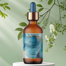 ブルー及びゴールドフォイル化粧品用ドロッパーボトルラベル ラベル