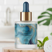 ブルー及びゴールドフォイル化粧品用ドロッパーボトルラベル ラベル